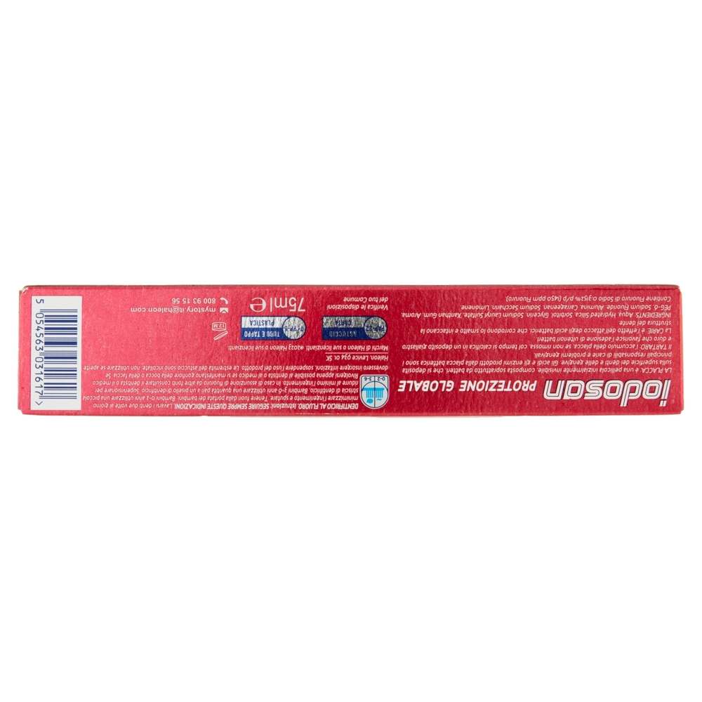 Iodosan Protezione Globale dentifricio con fluoro gengive sane combatte placca e carie 75 ml
